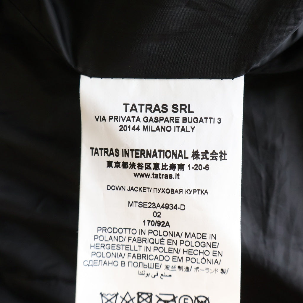 TATRAS(タトラス) 24AW FLUMO フルモ ボアショート ダウンジャケット ジップアップ フード ブラック MTAT24A4934-D