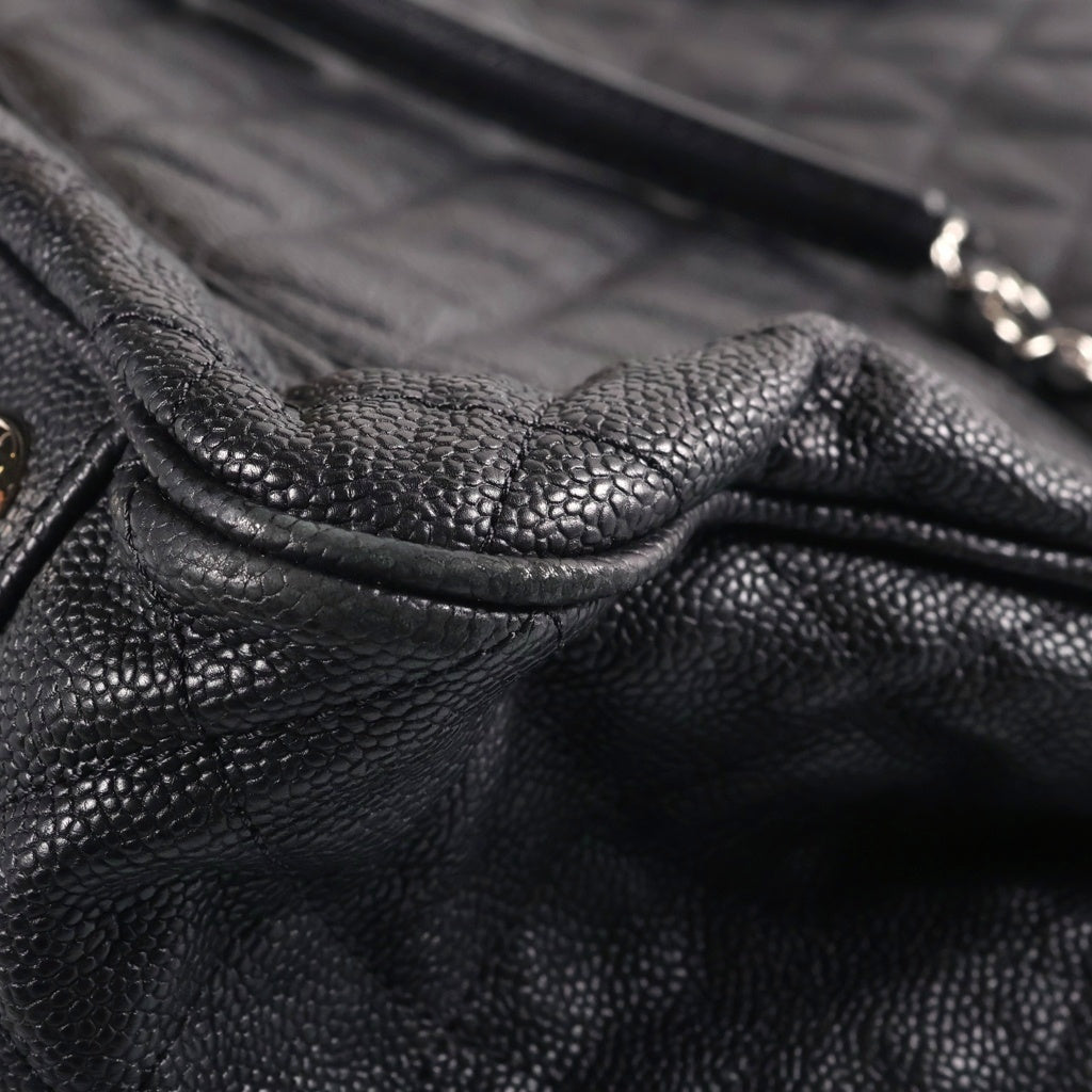 CHANEL(シャネル) マトラッセ チェーン2WAYハンドバッグ トートバッグ ショルダーバッグ ブラック キャビアスキン 17番台 シルバー金具 レディース