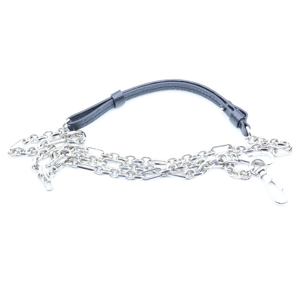 Maison Margiela(メゾンマルジェラ) 5AC バケット スモール レザー 2WAY ハンド チェーンショルダー バッグ ブラック シルバー金具 レディース