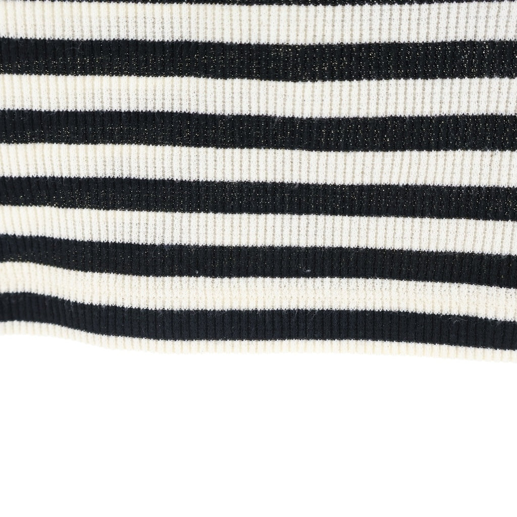 CELINE(セリーヌ) 24SS Mariniere Tank Top マリニエール リブ コットンジャージー タンクトップ ボーダー 金ボタン ブラック/ホワイト レディース