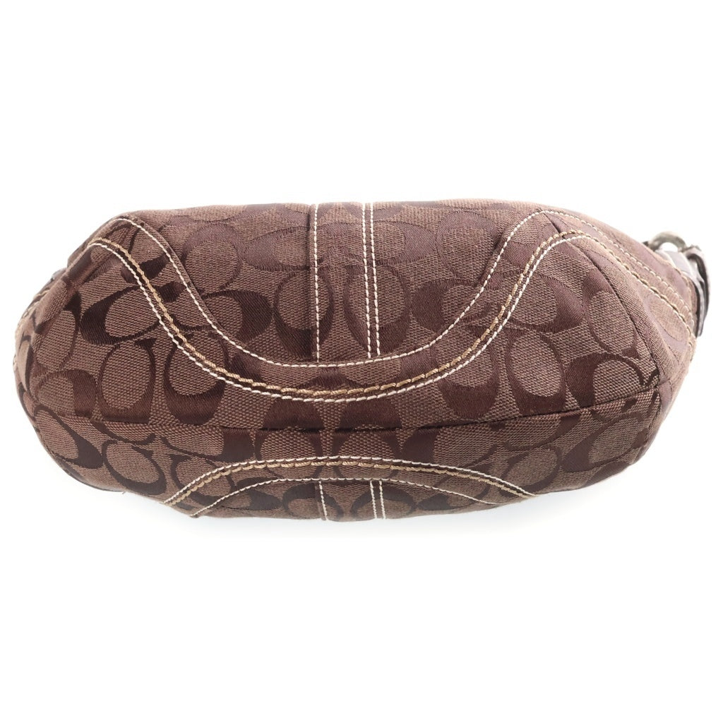 COACH(コーチ) シグネチャー キャンバス レザー ワンショルダーバッグ ブラウン シルバー金具 E06K-10073 レディース