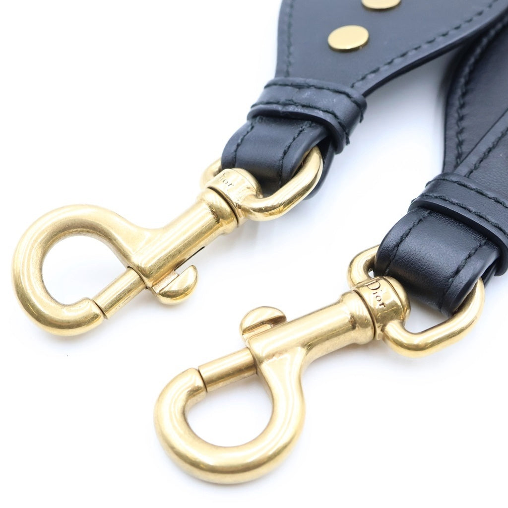 Christian Dior(クリスチャンディオール) ロゴジャガード キャンバス ショルダーストラップ ネイビー/ベージュ ゴールド金具 レディース