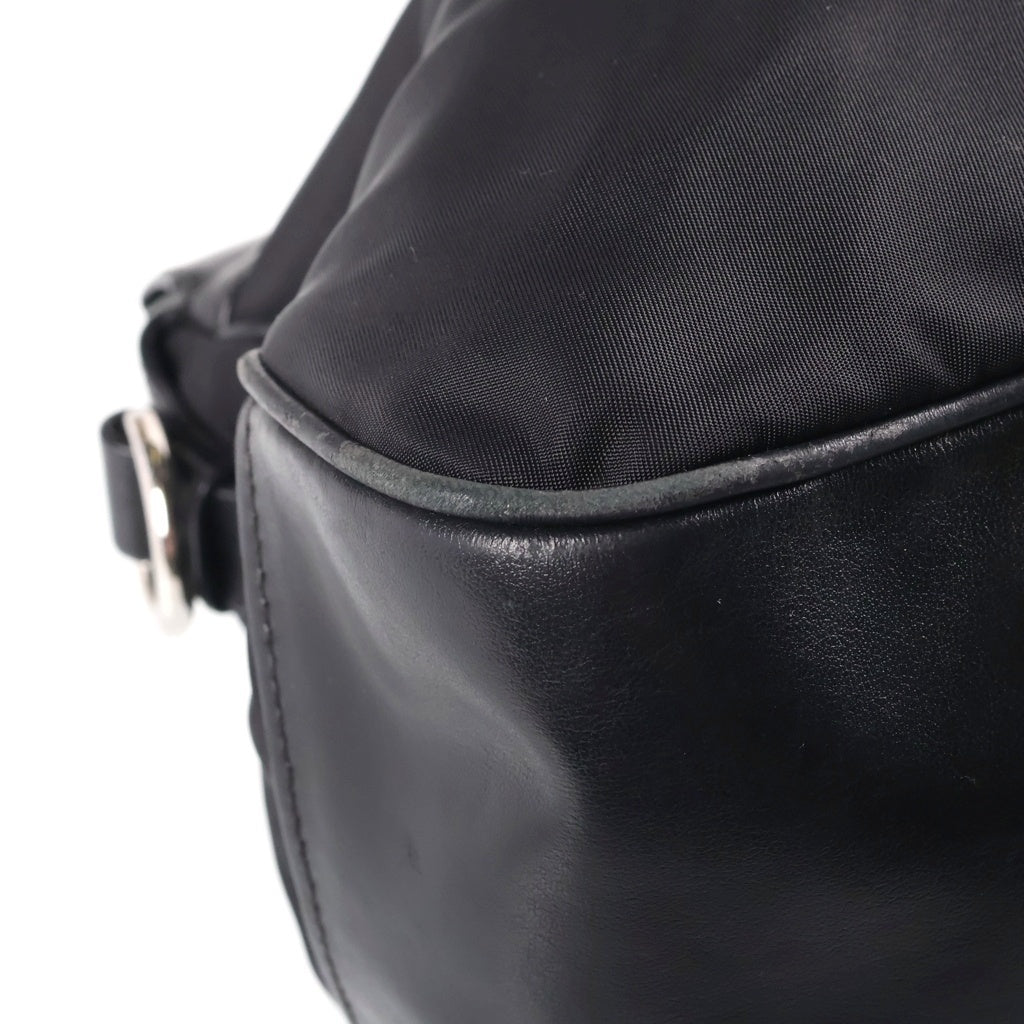 PRADA(プラダ) ナイロン レザー ハンドバッグ ブラック シルバー金具 BN2032 レディース
