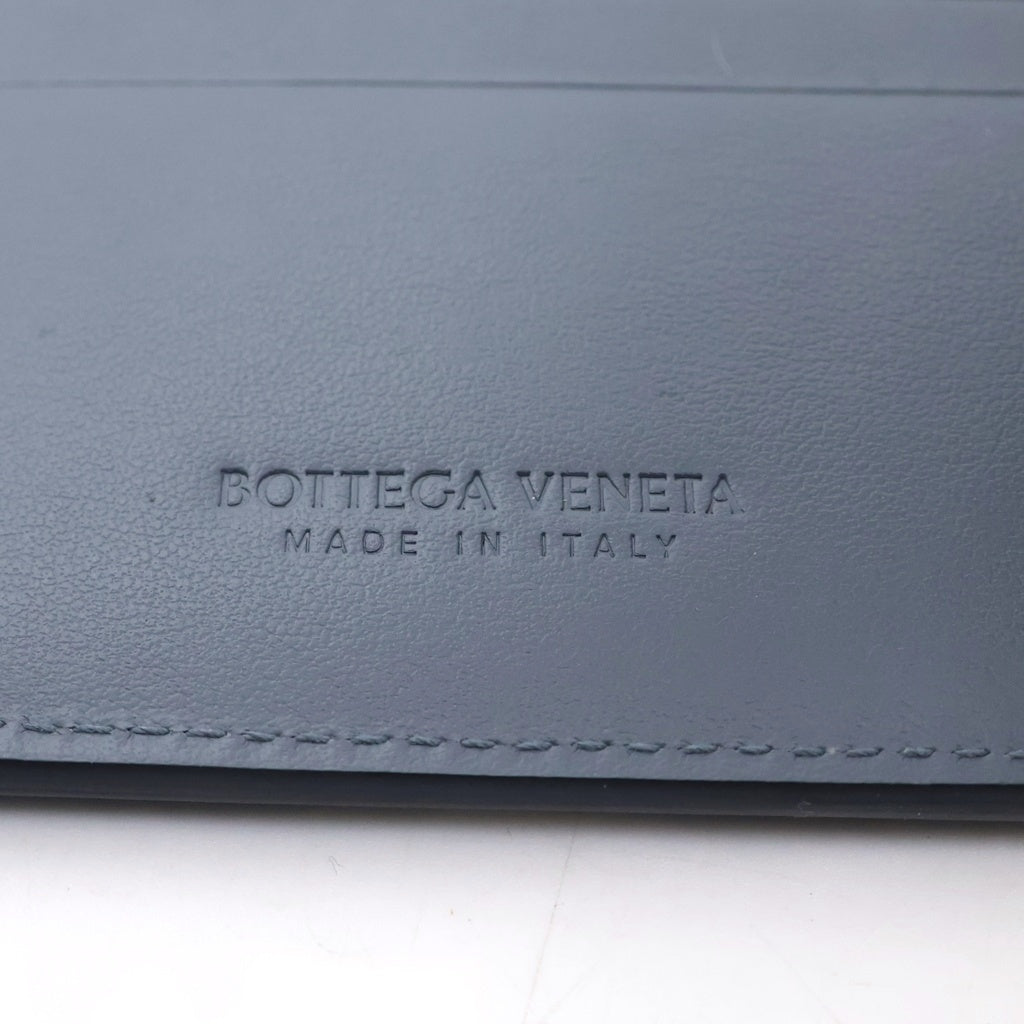 BOTTEGA VENETA(ボッテガヴェネタ) イントレチャート レザー コンパクトウォレット 二つ折り財布 ブラック