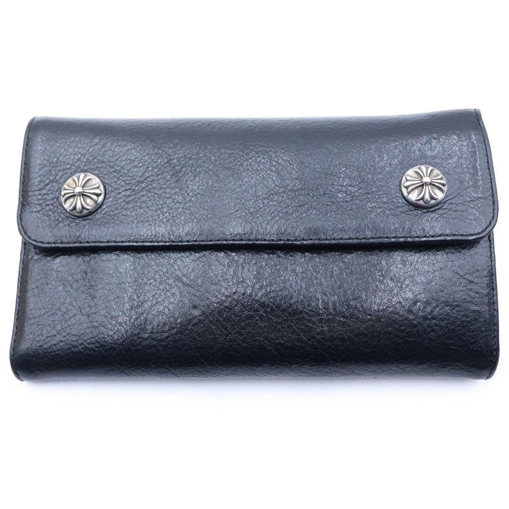 CHROME HEARTS(クロムハーツ) WAVE WALLET ウェーブ ウォレット 長財布 レザー ブラック