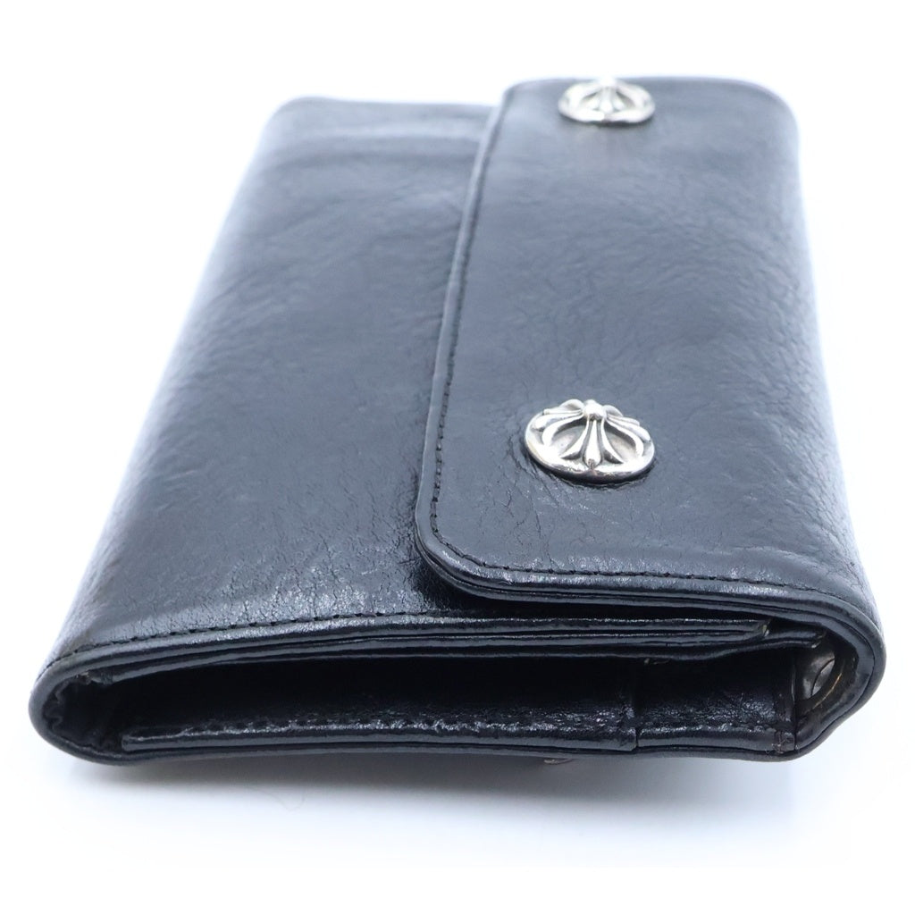 CHROME HEARTS(クロムハーツ) WAVE WALLET ウェーブ ウォレット 長財布 レザー ブラック