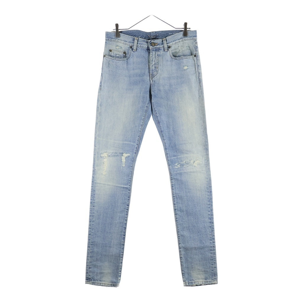 SAINT LAURENT PARIS(サンローランパリ) ダメージ スキニーデニムパンツ ジーンズ インディゴブルー #29 D05Q 379864 Y859L 4164
