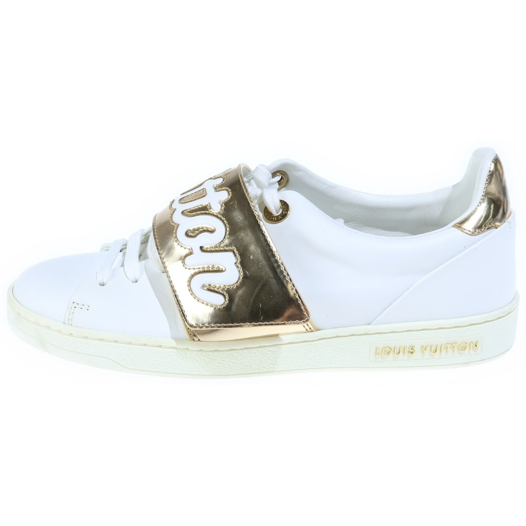 LOUIS VUITTON(ルイヴィトン) ■フロントローライン ロゴ ベルクロ スニーカー レディース ゴールドxホワイト #35 1/2