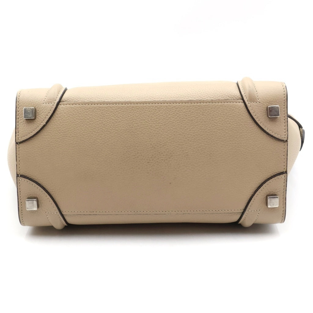 CELINE(セリーヌ) ラゲージ ミニショッパー ハンドバッグ ベージュ ドラムドカーフスキン 189213DRU レディース