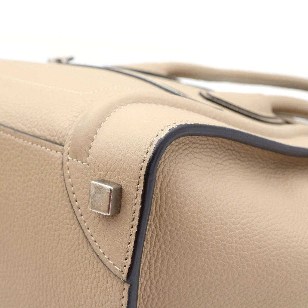 CELINE(セリーヌ) ラゲージ ミニショッパー ハンドバッグ ベージュ ドラムドカーフスキン 189213DRU レディース