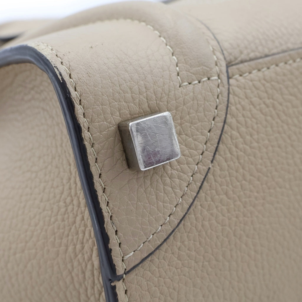 CELINE(セリーヌ) ラゲージ ミニショッパー ハンドバッグ ベージュ ドラムドカーフスキン 189213DRU レディース