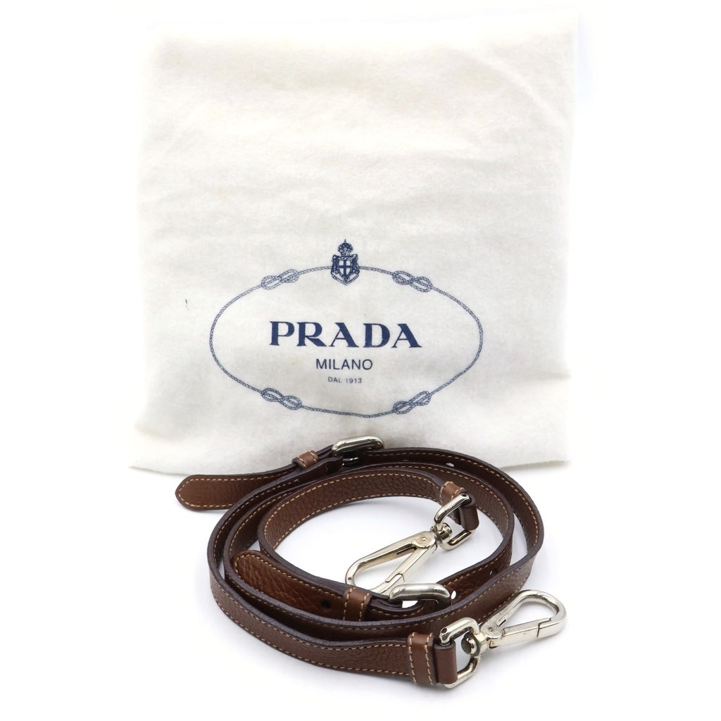 PRADA(プラダ) ■ファー ロゴ ジャガード 2WAYバッグ カーキ レディース