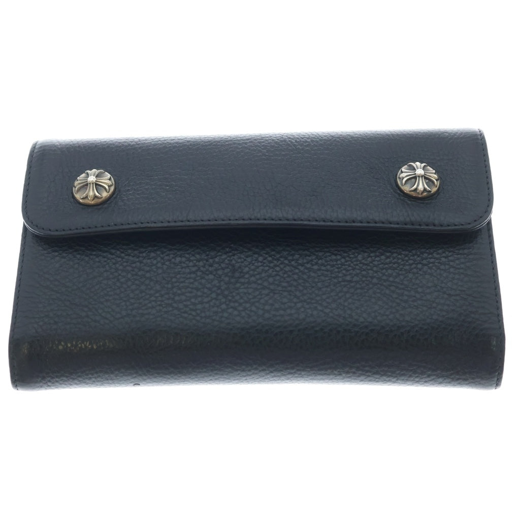 CHROME HEARTS(クロムハーツ) WAVE ウェーブ レザーウォレット 長財布 ブラック