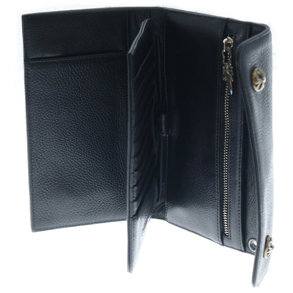 CHROME HEARTS(クロムハーツ) WAVE ウェーブ レザーウォレット 長財布 ブラック