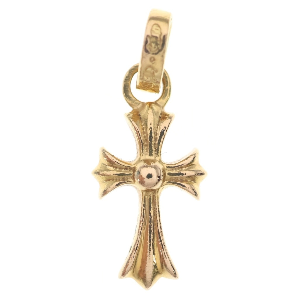 CHROME HEARTS(クロムハーツ) 22K ベイビー ファットクロス チャーム ネックレス トップ パヴェ ダイヤモンド ゴールド
