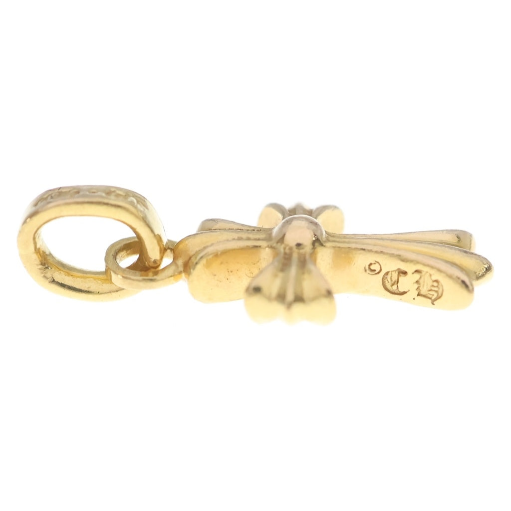 CHROME HEARTS(クロムハーツ) 22K ベイビー ファットクロス チャーム ネックレス トップ パヴェ ダイヤモンド ゴールド