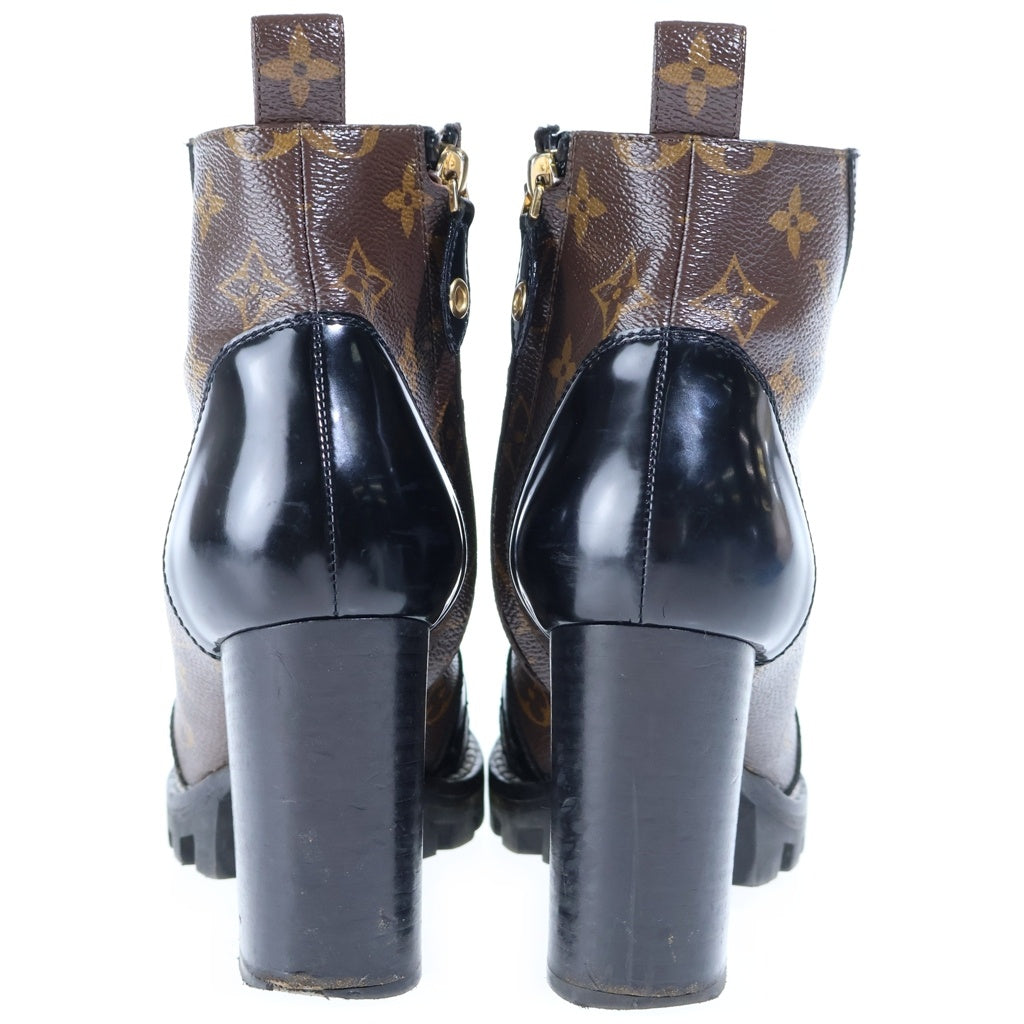 LOUIS VUITTON(ルイヴィトン) ■スタートレイル アンクルブーツ パテントモノグラム・キャンバス×プレーンカーフレザー ブラウン ♯36 1A2Y7U レディース