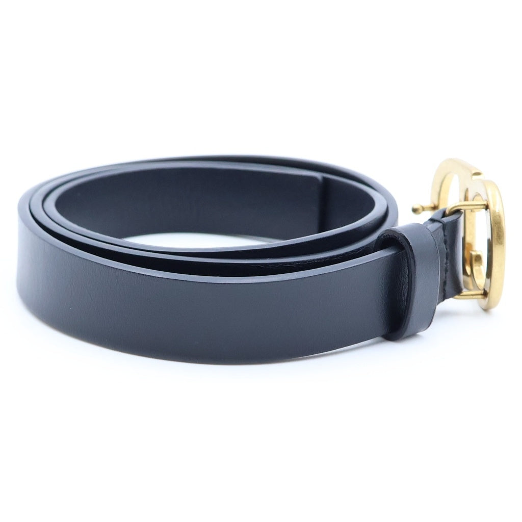 Christian Dior(クリスチャンディオール) ■CDロゴバックル レザーベルト ブラック レディース