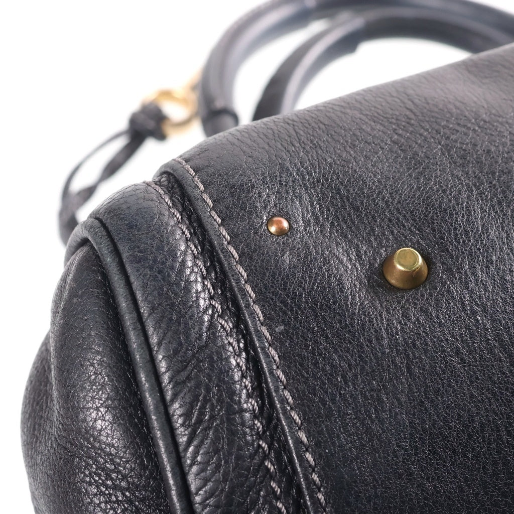 Chloe(クロエ) パディントン MM ハンド ショルダーバッグ レザー ブラック 7ESA02 レディース