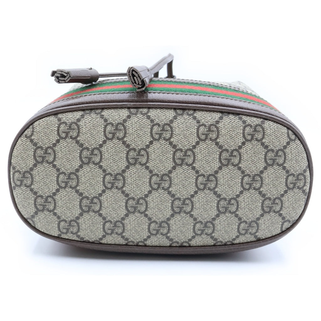 GUCCI(グッチ) オフディアGG GGスプリーム バケット ショルダーバッグ ブラウン PVC×レザー 550621 レディース