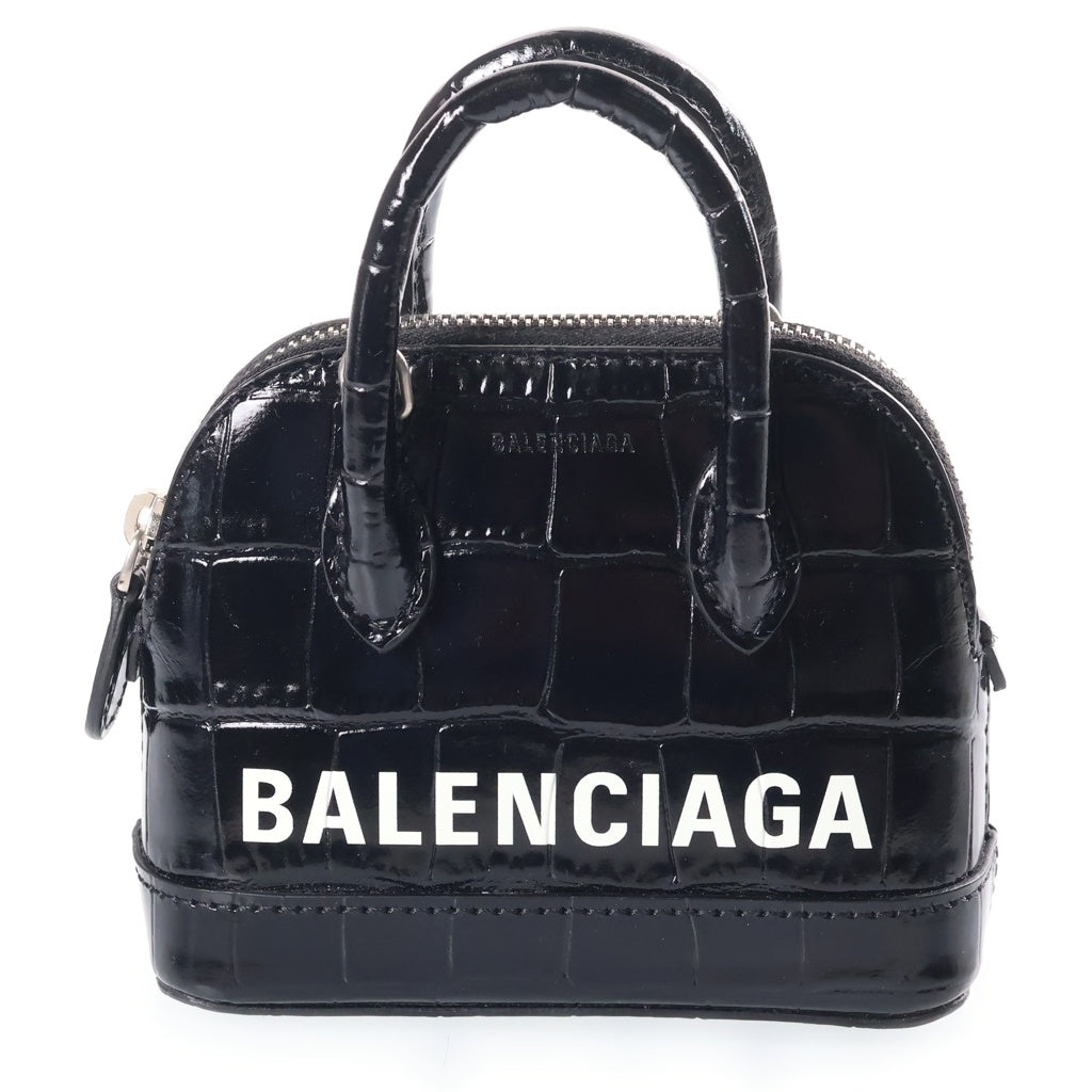 BALENCIAGA(バレンシアガ) ヴィル トップハンドル ミニショルダーバッグ 黒 レザー 639756 レディース
