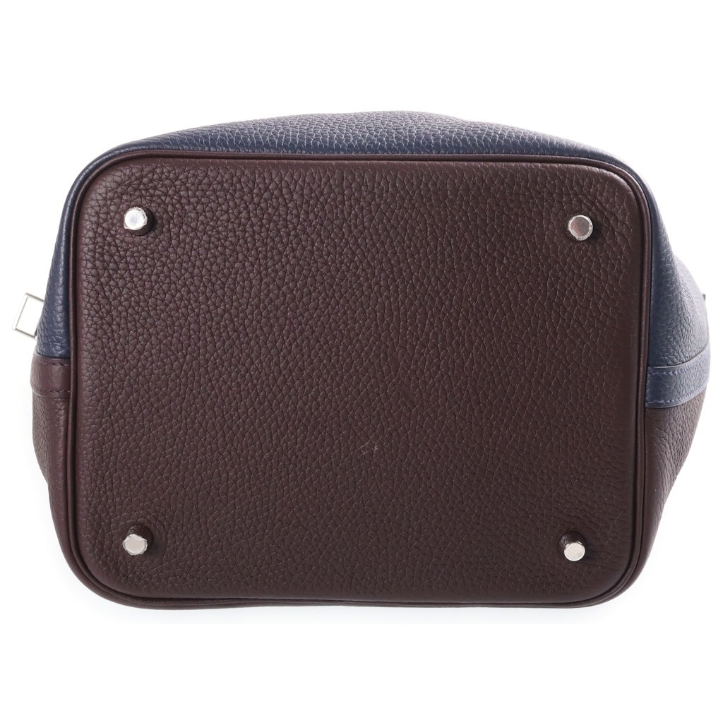 HERMES(エルメス) ピコタン22 バイカラー ブルーニュイ×ルージュセリエ×フランボワーズ トリヨン SV金具 Z刻印 レディース