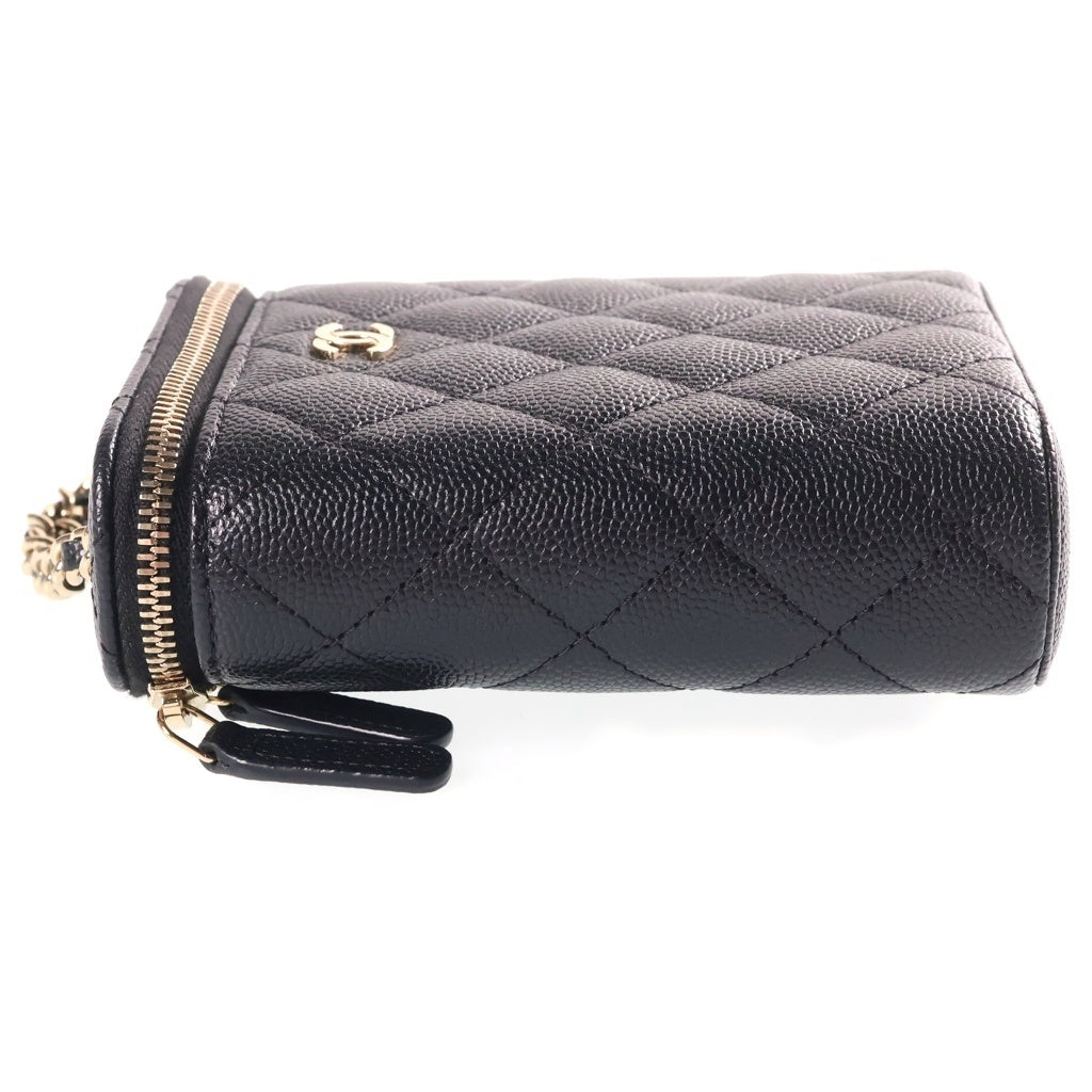 CHANEL(シャネル) マトラッセ ミニバニティ チェーン ショルダーバッグ キャビアスキン ブラック AP1466 レディース