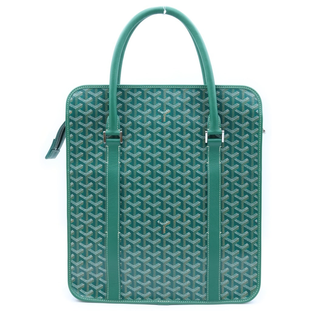GOYARD(ゴヤール) ブルゴーニュ ハンドバッグ グリーン PVC×レザー レディース