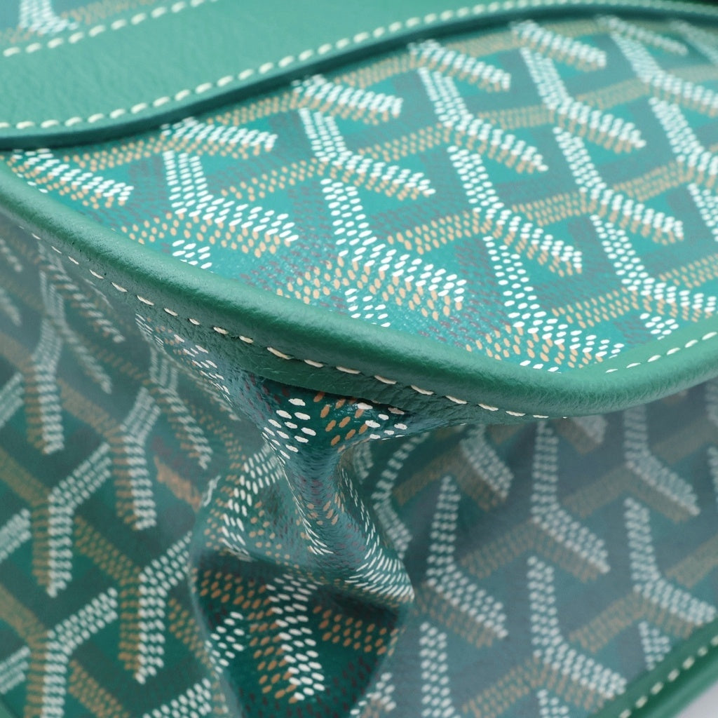 GOYARD(ゴヤール) ブルゴーニュ ハンドバッグ グリーン PVC×レザー レディース