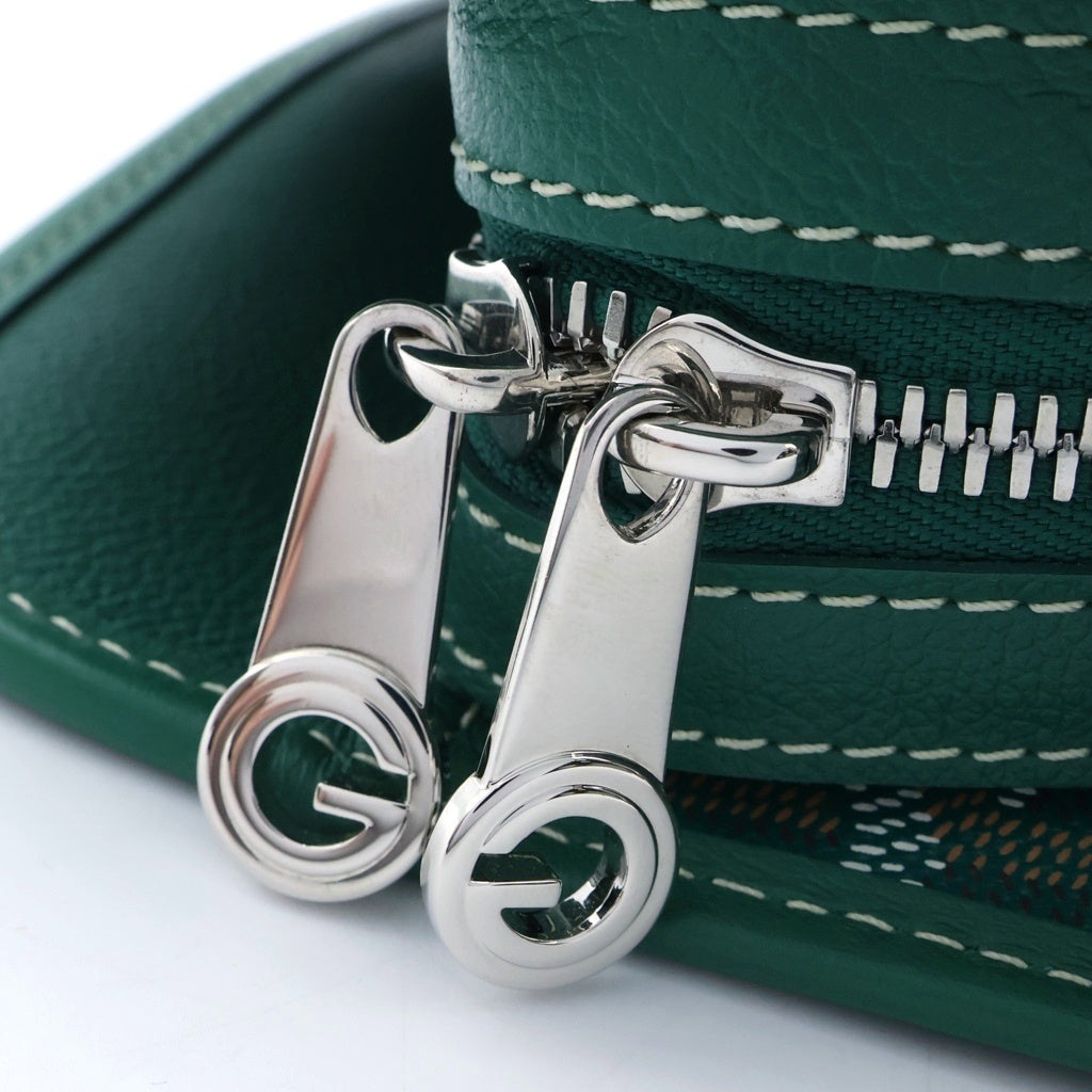 GOYARD(ゴヤール) ブルゴーニュ ハンドバッグ グリーン PVC×レザー レディース