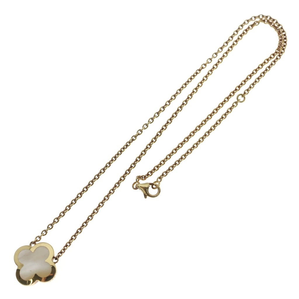 Van Cleef & Arpels(ヴァンクリーフアンドアーペル) ピュアアルハンブラ ネックレス Au750YG×ホワイトシェル 8.4g VCARA39700 レディース