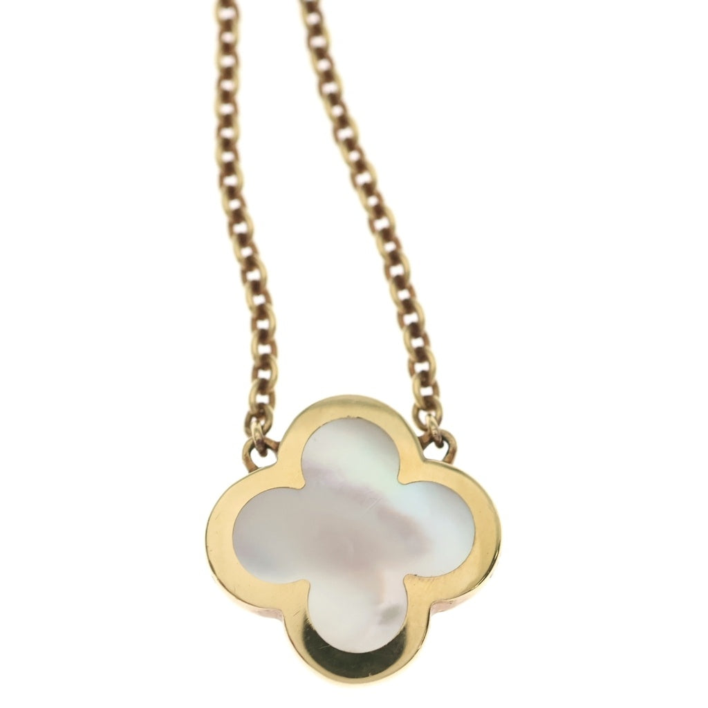 Van Cleef & Arpels(ヴァンクリーフアンドアーペル) ピュアアルハンブラ ネックレス Au750YG×ホワイトシェル 8.4g VCARA39700 レディース