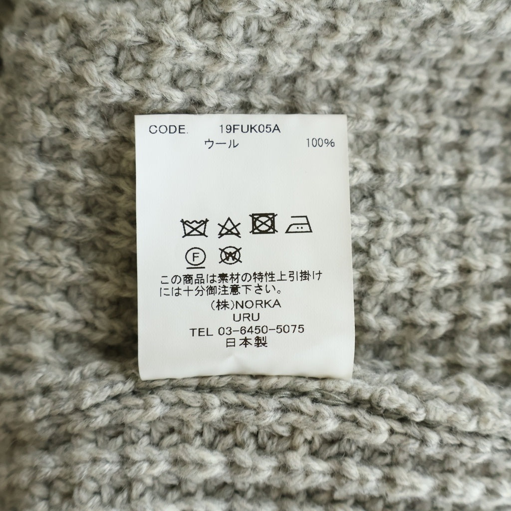 URU(ウル) 19AW KNIT VEST TYPE A ニットベスト ウール グレー 19FUK05A