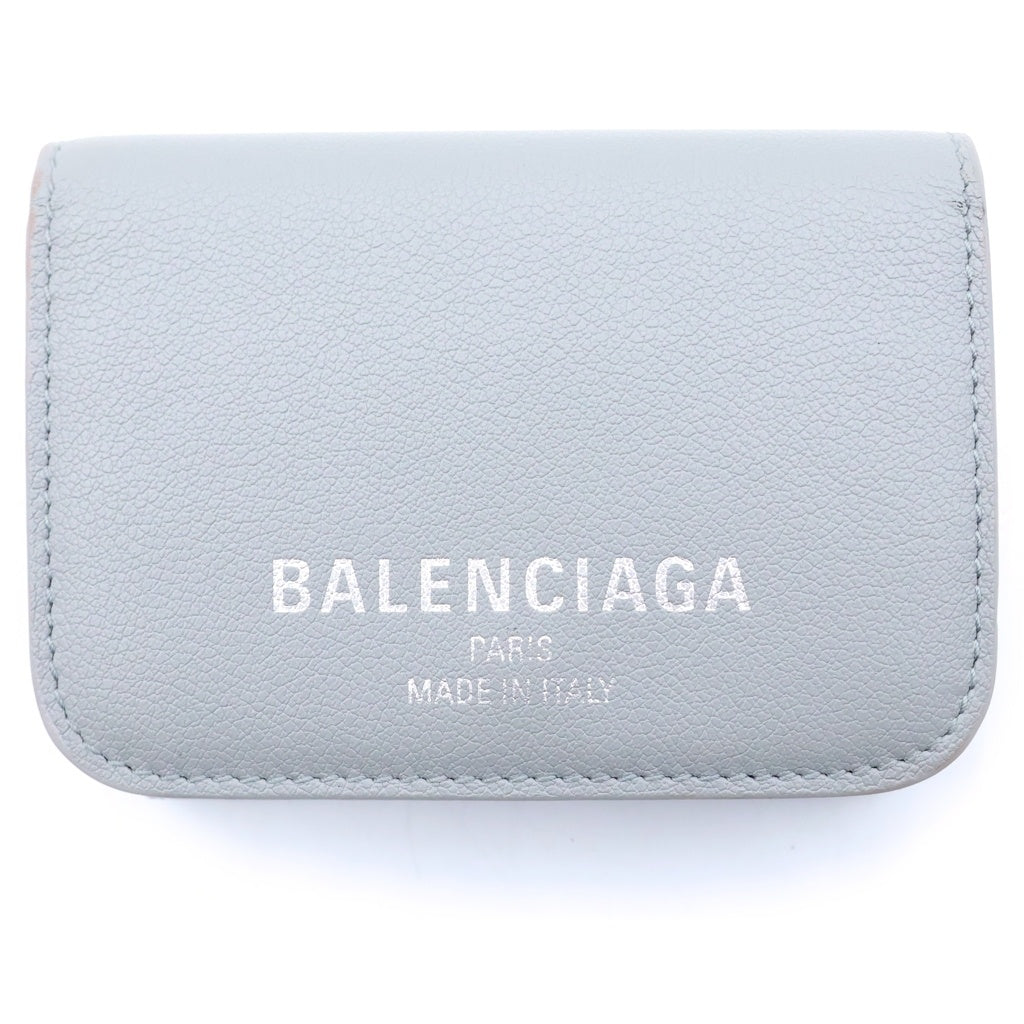 BALENCIAGA(バレンシアガ) キャッシュ ミニ レザー コンパクトウォレット 三つ折り財布 グレー 810904 レディース