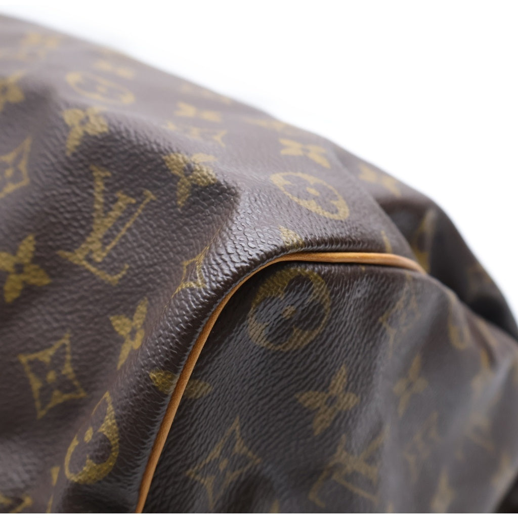LOUIS VUITTON(ルイヴィトン) モノグラム スピーディ35 ハンドバッグ ボストンバッグ ブラウン レザー×PVC M41524 ゴールド金具 レディース