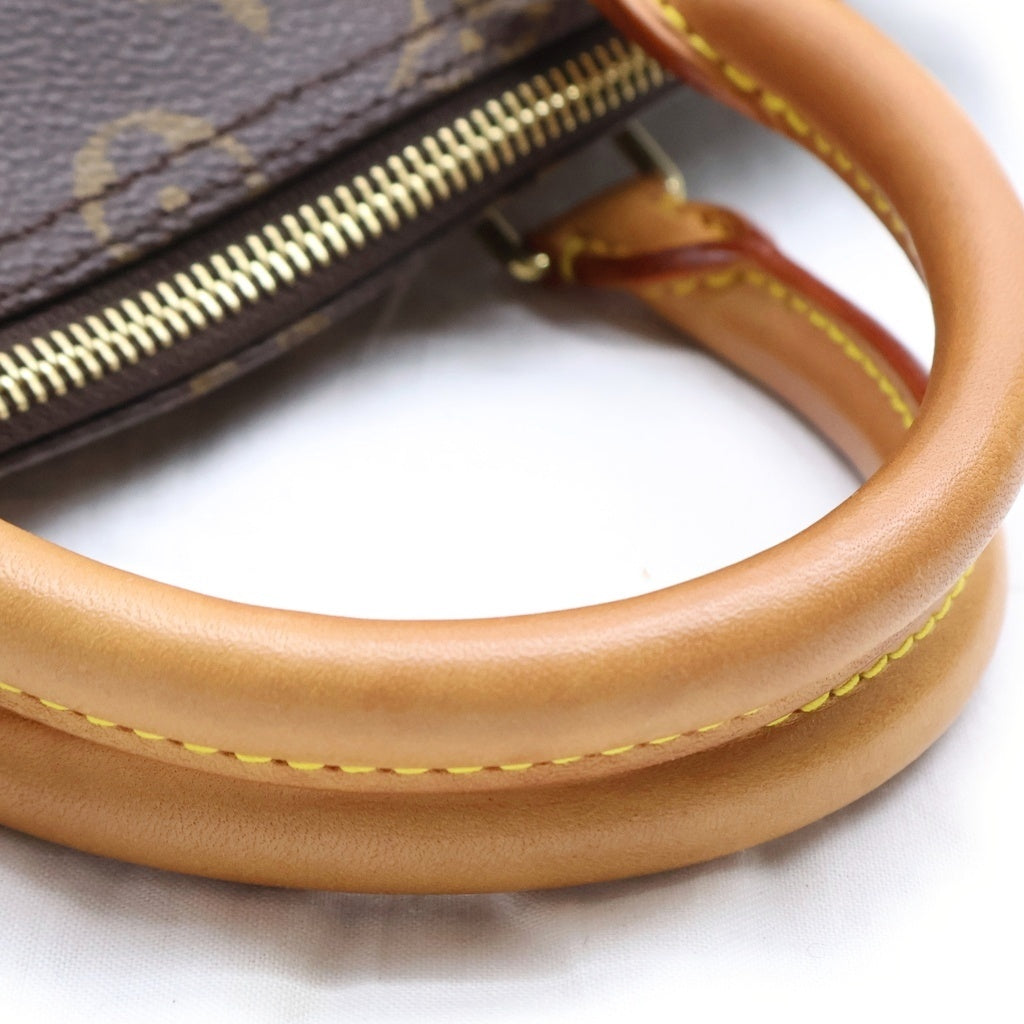 LOUIS VUITTON(ルイヴィトン) モノグラム スピーディ35 ハンドバッグ ボストンバッグ ブラウン レザー×PVC M41524 ゴールド金具 レディース