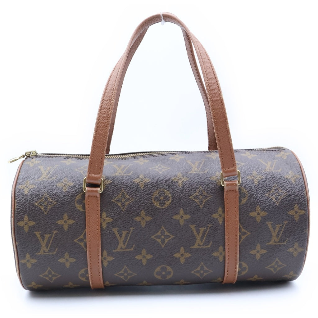 LOUIS VUITTON(ルイヴィトン) モノグラム パピヨンGM ハンドバッグ ブラウン レザー×PVC M51365 ゴールド金具 レディース