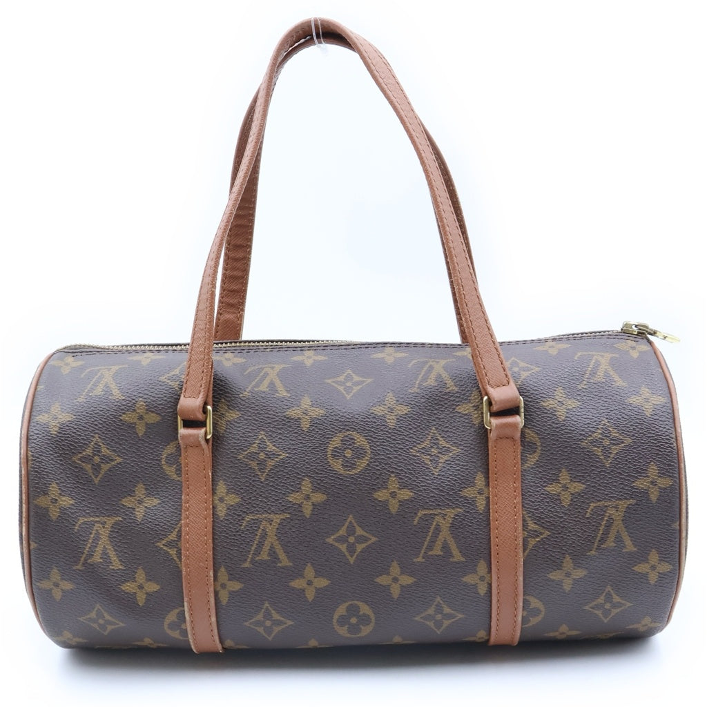 LOUIS VUITTON(ルイヴィトン) モノグラム パピヨンGM ハンドバッグ ブラウン レザー×PVC M51365 ゴールド金具 レディース