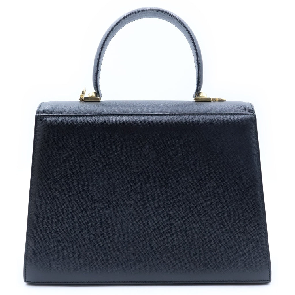 Salvatore Ferragamo(サルヴァトーレ フェラガモ) ガンチーニ トップハンドル ハンドバッグ ショルダーバッグ 2WAY ブラック レザー AF-21 2181 レディース