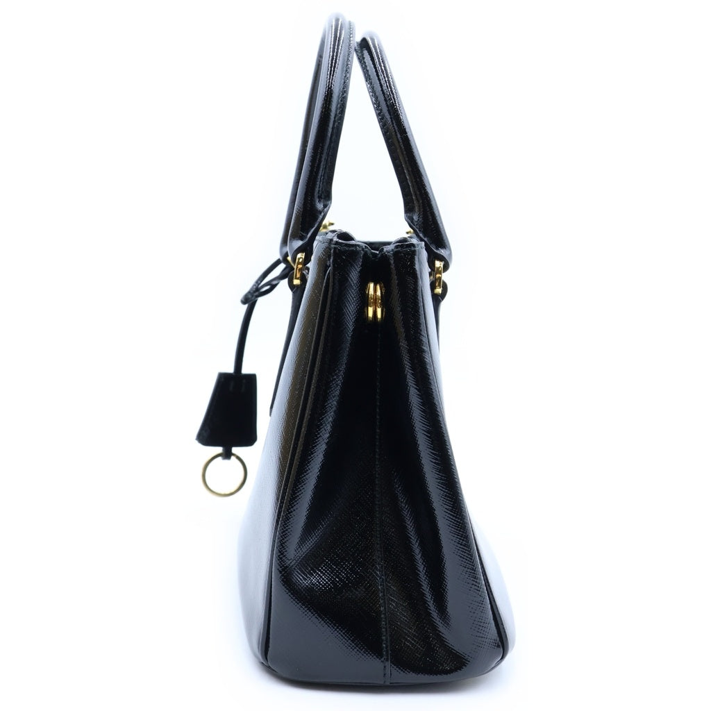 PRADA(プラダ) ガレリアミニ ハンドバッグ ショルダーバッグ 2WAY ブラック エナメル BN2316 レディース