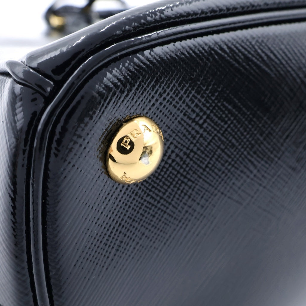 PRADA(プラダ) ガレリアミニ ハンドバッグ ショルダーバッグ 2WAY ブラック エナメル BN2316 レディース