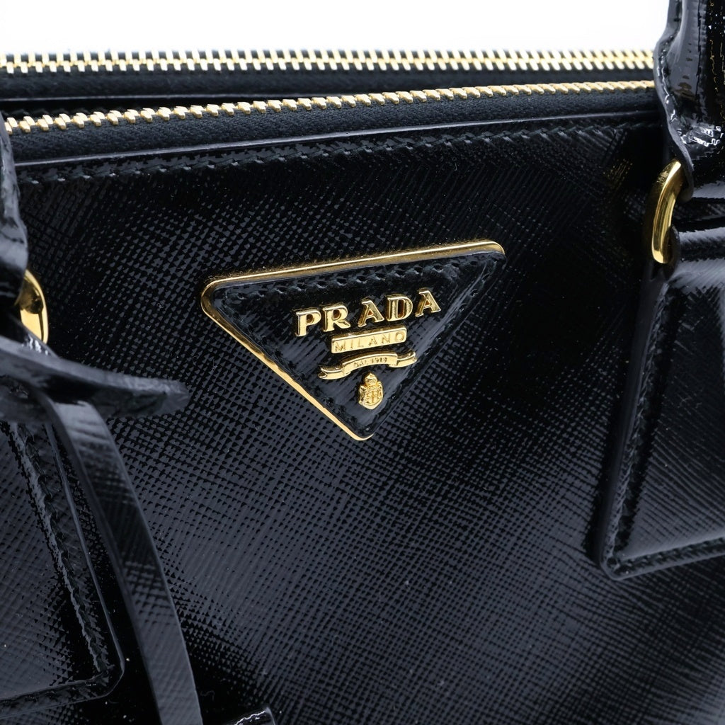 PRADA(プラダ) ガレリアミニ ハンドバッグ ショルダーバッグ 2WAY ブラック エナメル BN2316 レディース