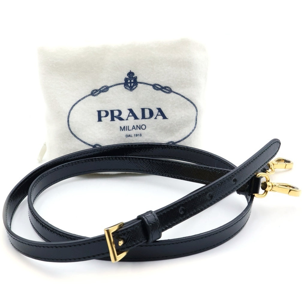 PRADA(プラダ) ガレリアミニ ハンドバッグ ショルダーバッグ 2WAY ブラック エナメル BN2316 レディース