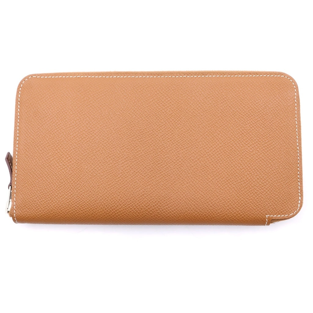 HERMES(エルメス) アザップ ロング シルクイン 長財布 ラウンドジップ ゴールド エプソンレザー W刻印 シルバー金具 レディース