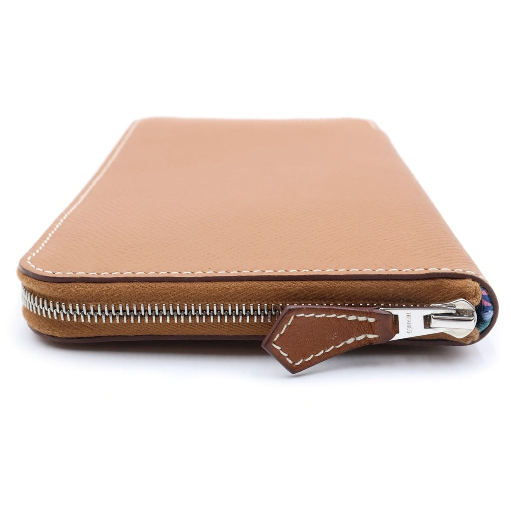 HERMES(エルメス) アザップ ロング シルクイン 長財布 ラウンドジップ ゴールド エプソンレザー W刻印 シルバー金具 レディース