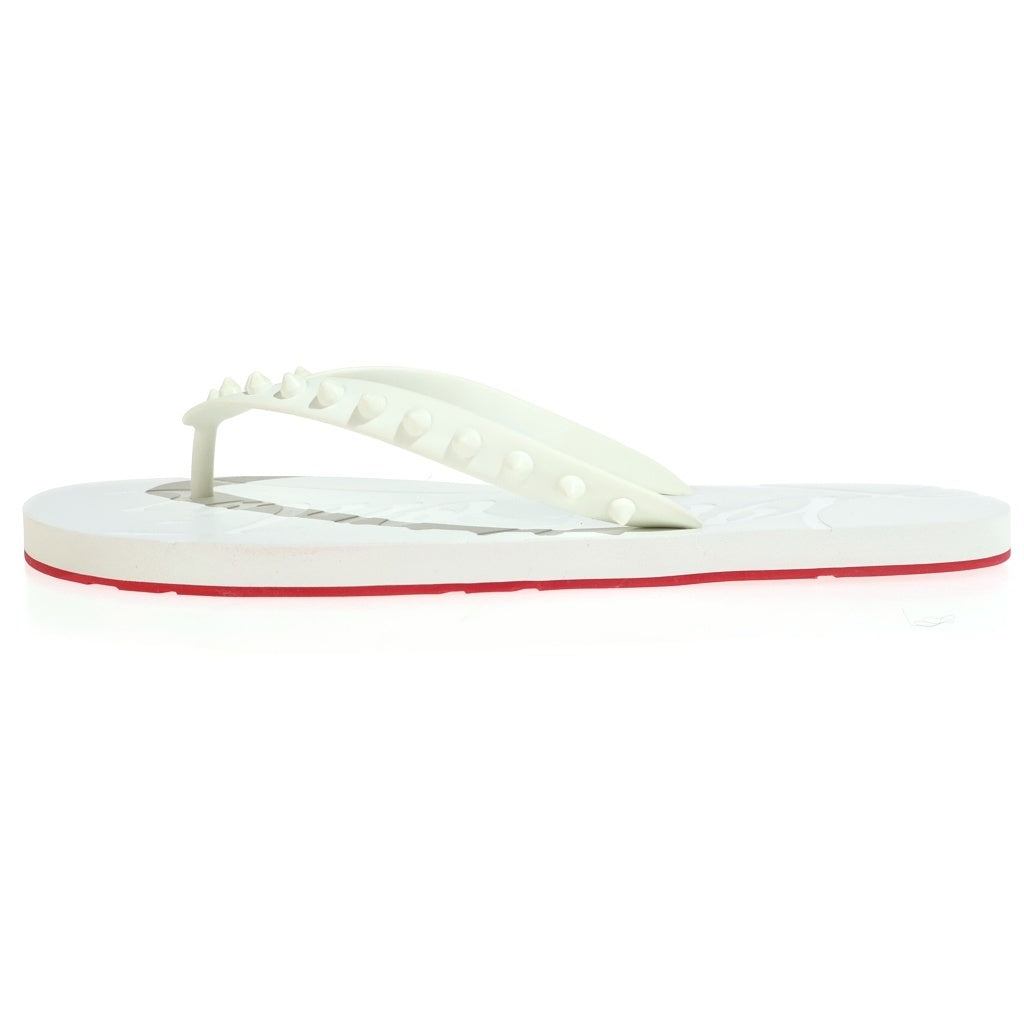 CHRISTIAN LOUBOUTIN(クリスチャンルブタン) スパイクスタッズ ラバー フラットビーチサンダル ホワイト