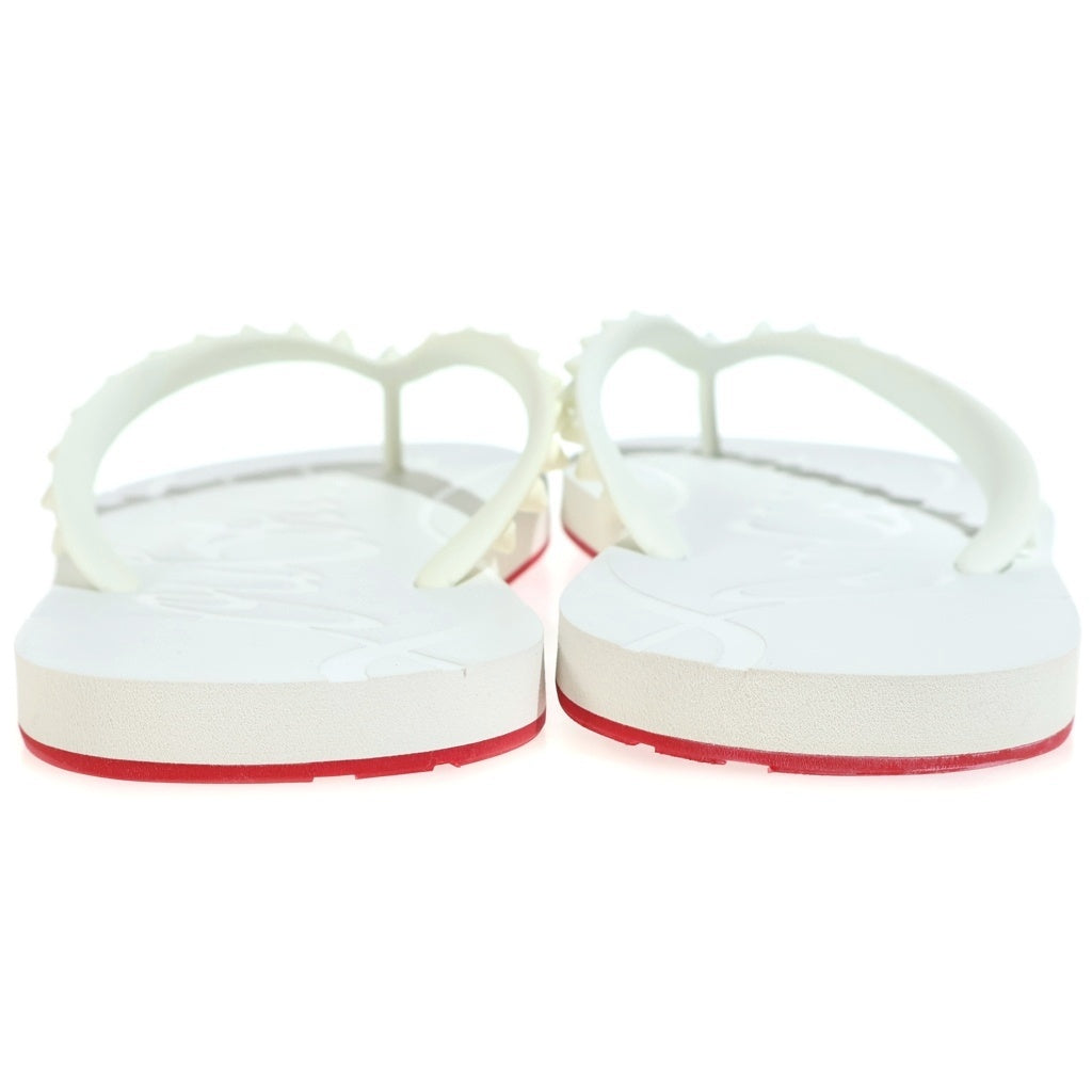 CHRISTIAN LOUBOUTIN(クリスチャンルブタン) スパイクスタッズ ラバー フラットビーチサンダル ホワイト
