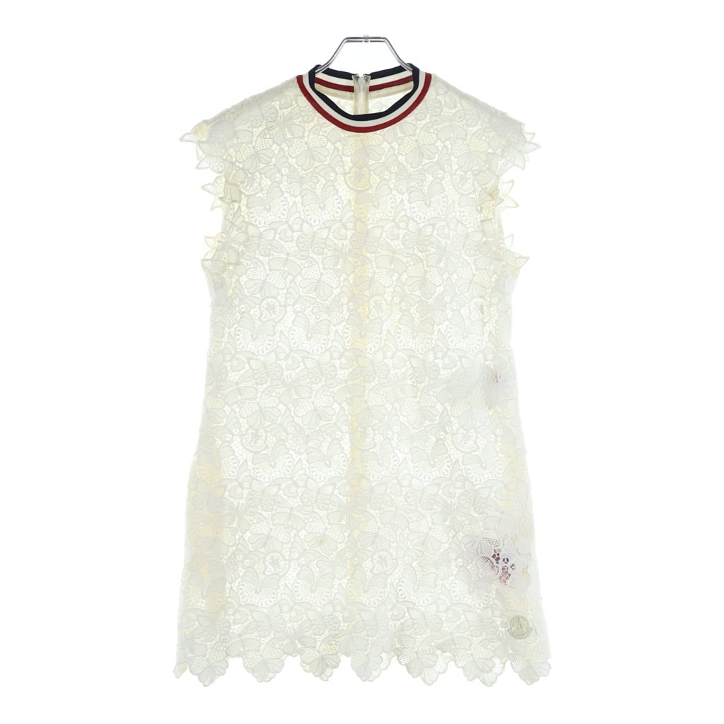 MONCLER(モンクレール) DEGADE ABITO Floral Lace Dress ラバーロゴパッチ 花柄 レースワンピース ドレス 総レース ホワイト D11936810305 2299A レディース