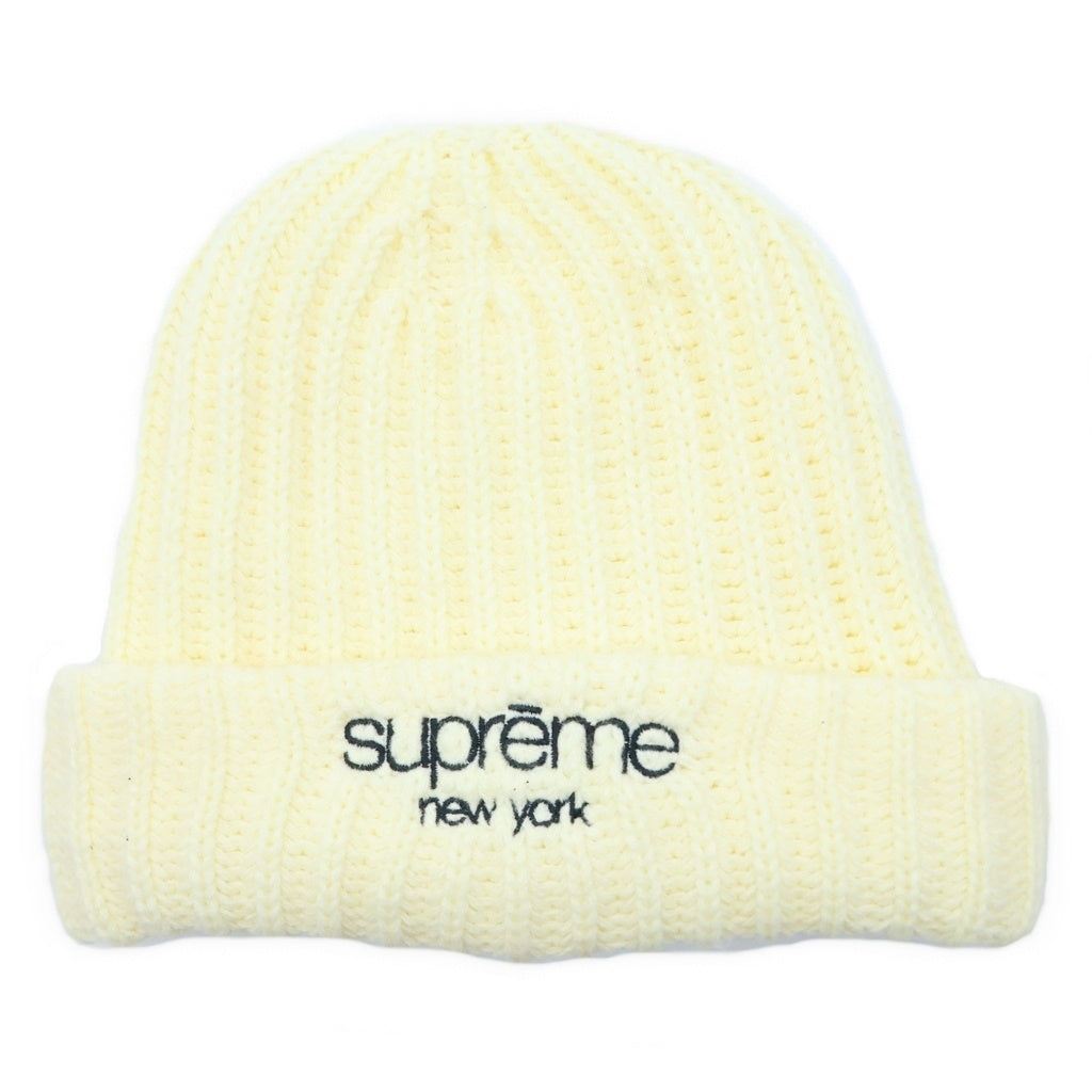 SUPREME(シュプリーム) 22AW Ribbed Beanie リブ ビーニー ニット帽 アクリル クリーム レディース