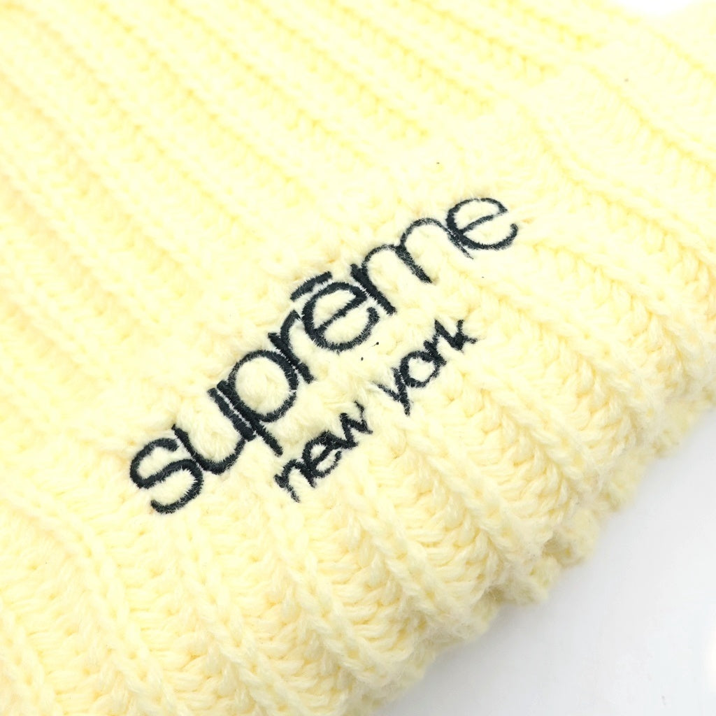 SUPREME(シュプリーム) 22AW Ribbed Beanie リブ ビーニー ニット帽 アクリル クリーム レディース